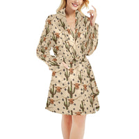 Longhorn Cactus Women's Western Bath Robe