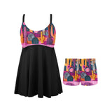 Pink Cactus Swim Dress & Shorts Set