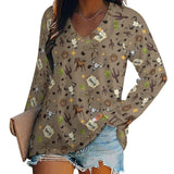 Baha Ranch Western Print Long Sleeve Top