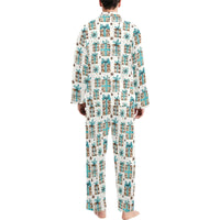 Turquoise Christmas Presents Men's Western Pajamas