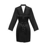 Be My Valentine Women's Long Sleeve Belted Satin Feel Dressing Lounge Robe