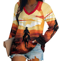 Baha Ranch Western Print Long Sleeve Top