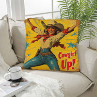 Vintage Cowgirl Up Throw Pillow Case 18 x 18 Made in America