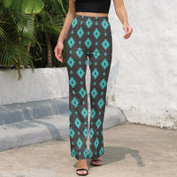 Charcoal Turquoise Aztec Flare Pants