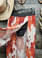 Brown Cow Print beach Maxi Skirt