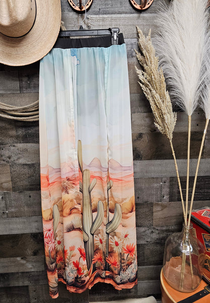 Watercolor Desert Beach Maxi Skirt