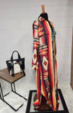 Southwestern Aztec Long Shirt Dress Duster