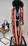 Southwestern Aztec Long Shirt Dress Duster