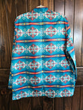 Teal Aztec Women's Western Blazer