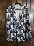 Black White Cowboy Women's Western Blazer