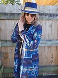 Navy Aztec Womens Western Lightweight Cardigan