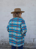 Teal Aztec Women's Western Blazer