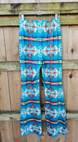 Teal Aztec Flare Pants