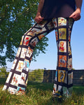 Vintage Cowboy Collage Western Flare Pants