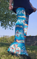 Teal Aztec Flare Pants