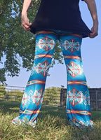 Teal Aztec Flare Pants