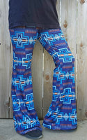 Navy Aztec Flare Pants