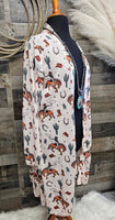 Rodeo Cowboy Print Lightweight Cardigan