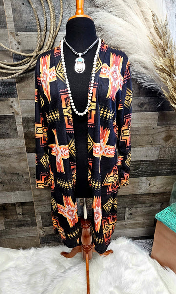 Fire Aztec Lightweight Cardigan