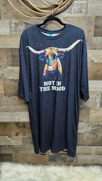 Not in the mood Longhorn Oversized Sleepshirt