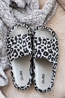 Gray Leopard insanely Comfy Beach Slides