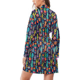 Crazy Cactus Lady Women's Long Sleeve Belted Satin Feel Dressing Lounge Robe