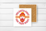 KC Football You Gotta Fight Kelce Ceramic Coaster