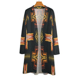 Fire Aztec Lightweight Cardigan Large Print