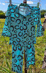 Turquoise Horseshoe Girl's Western Pajama Set