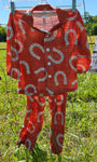 Rust Horseshoe Boy's Western Pajama Set