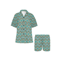 Turquoise Aztec Western Women's Pajama Set