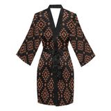 Brown Black Aztec Women's Lounge Kimono Robe