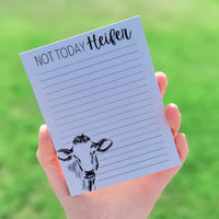 Not Today Heifer Cow Notepad Western