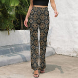 Brown Black Aztec Flare Pants