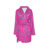 Hot Pink Lightning Bolt Women's Western Bath Robe