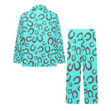 Turquoise Horseshoe Girl's Western Pajama Set