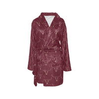 Burgundy Longhorn Women's Western Bath Robe