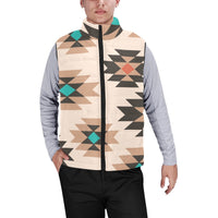 Tan Aztec Puffy Vest