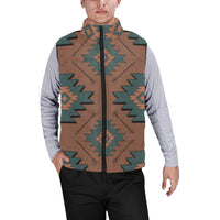 Teal Aztec Men's Puffy Vest