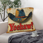 Vintage Western Yeehaw Throw Pillow Case 18 x 18 Made in America