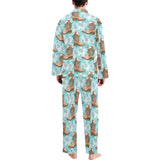 Turquoise Christmas Boots Men's Western Pajamas