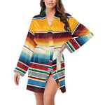 Mustard Serape Women's Belted Satin Feel Dressing Lounge Robe