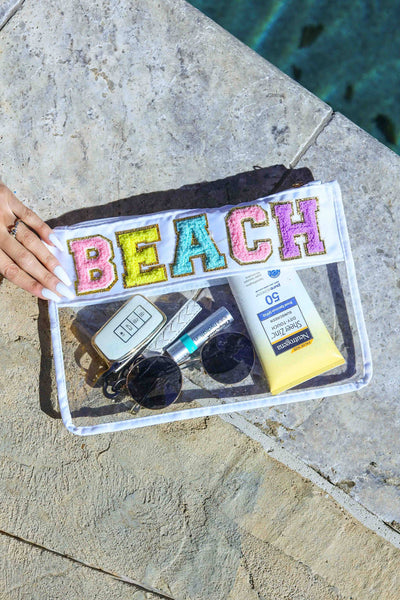 Beach - Summer Clear & Waterproof Varsity Pouch*