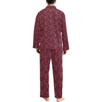 Burgandy Longhorn Men's Western Pajama Set