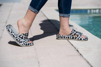 Gray Leopard insanely Comfy Beach Slides