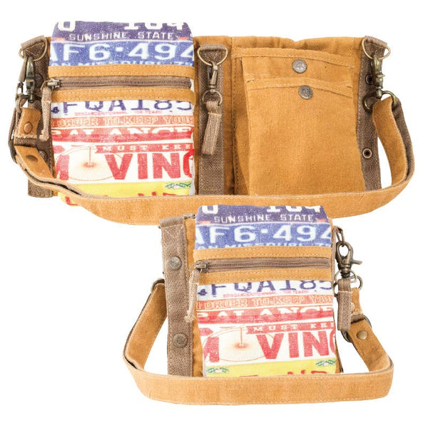 License Plate 3 Way Crossbody/ Shoulder Bag/ Festival Belt