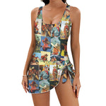 Vintage Cowboy Skirted Swimsuit