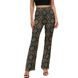 Brown Black Aztec Flare Pants