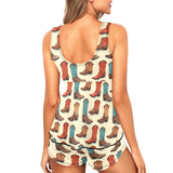 Got my Boots Western Tankini Shorts Swim Set