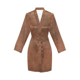 Them Cowboys Western Women's Long Sleeve Belted Satin Feel Dressing Lounge Robe